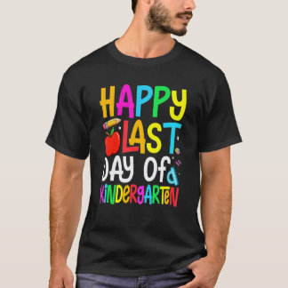 Glad sista dag på förskolan examen lärare t shirt