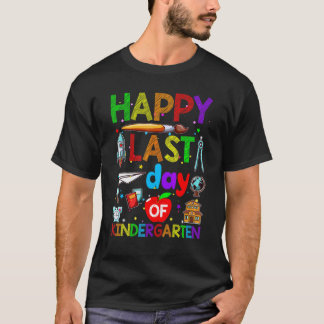 Glad sista dag på förskolan examen lärare t shirt