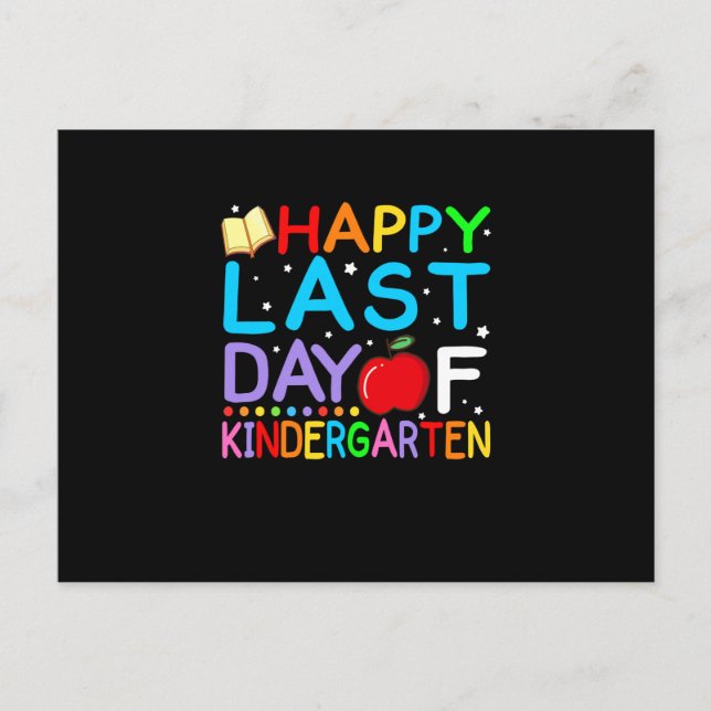 Glad sista dag på förskoleavslutningen meddelande vykort (Framsida)
