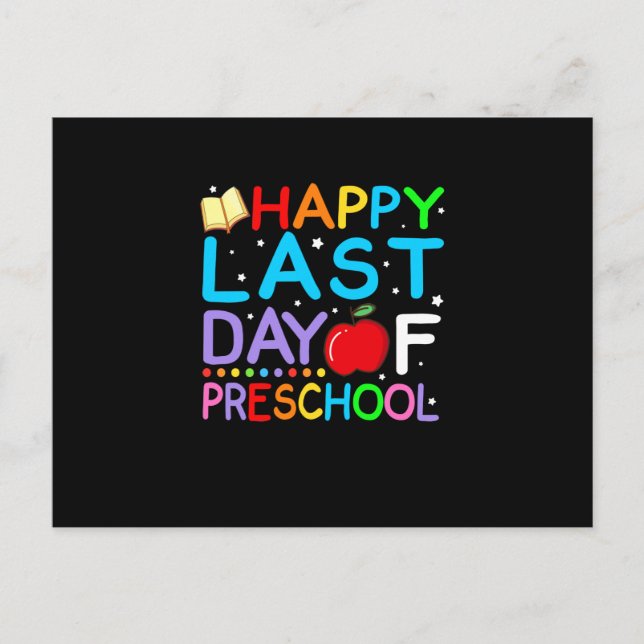 Glad sista dagen för förskoleexamen meddelande vykort (Framsida)
