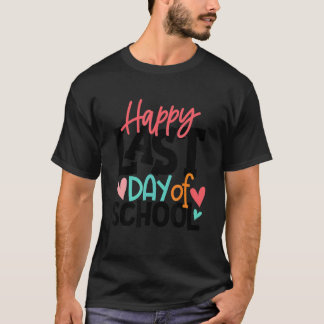Glad sista skoldag Barn Lärare Examen T Shirt