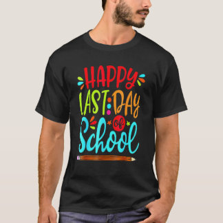 Glad sista skoldag lärare elev examen t shirt