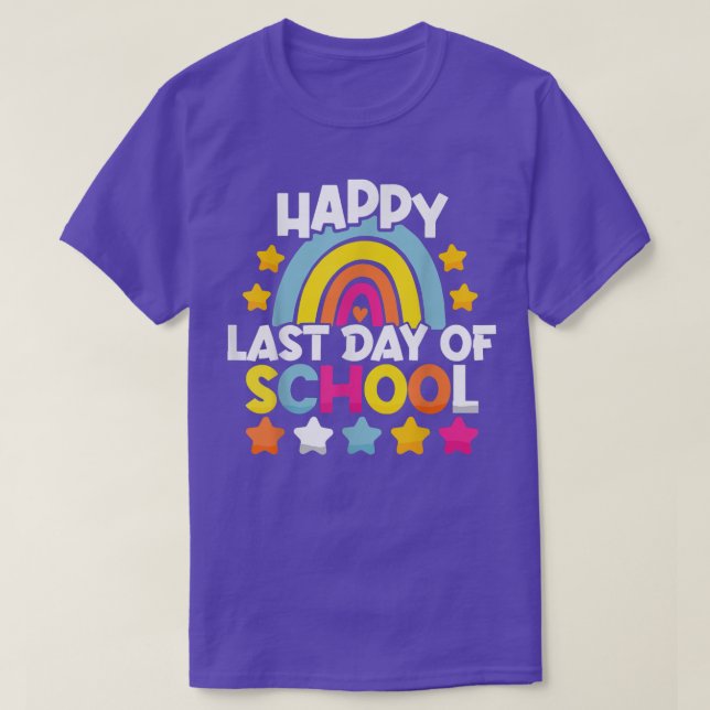 Glad sista skoldag Lärare Elev Utexaminerad T Shirt (Design framsida)
