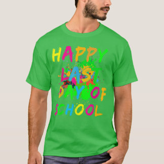 Glad sista skoldag Målarfärg stänkeffekt Glo T Shirt