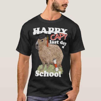 Glad sista skoldagen Capybara-examen T Shirt