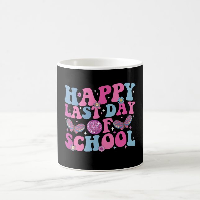 Glad sista skoldagen Disco Boll Groovy Retro Kaffemugg (Center)