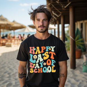 Glad sista skoldagen sommar lärare elev t shirt