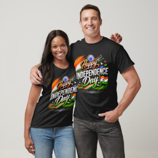 Glad självständighetsdag 3D Indiens flagga Patriot T Shirt