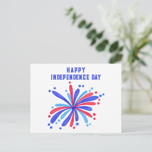 Glad självständighetsdag - 4:e juli vykort (Stående Fram)