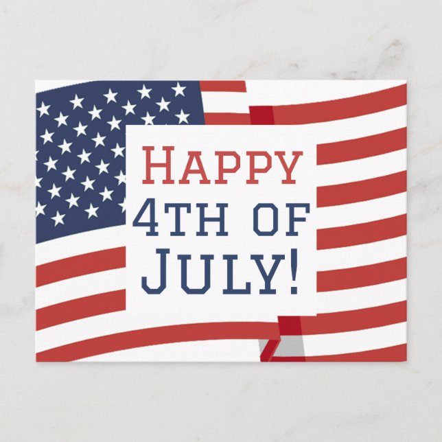 Glad självständighetsdag 4 juli party  vykort (Framsida)