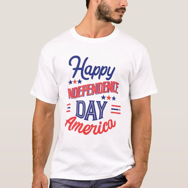 Glad självständighetsdag Amerika T-shirts 14 juli (Framsida)