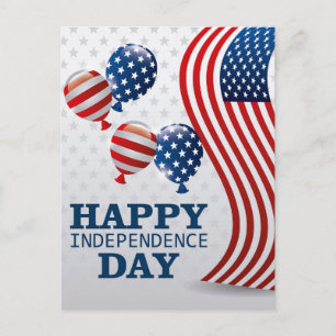 Glad självständighetsdag Amerikansk flagga och bal Vykort