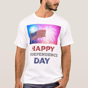 Glad självständighetsdag fyrverkerier t shirt