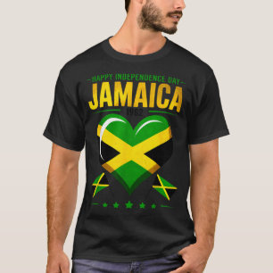Glad självständighetsdag Jamaica 1962 Hjärtflagga T Shirt