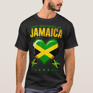 Glad självständighetsdag Jamaica 1962 Hjärtflagga T Shirt