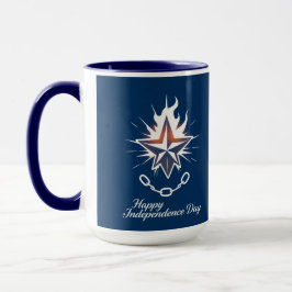 Glad självständighetsdag Lysande ensamma stjärna Mugg