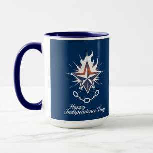 Glad självständighetsdag Lysande Ensamma Stjärna Mugg
