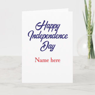 glad självständighetsdag röd blå namn amerikansk d kort