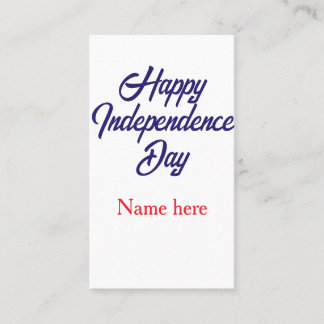glad självständighetsdag röd blå namn amerikansk d visitkort