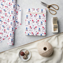 Glad självständighetsdag Tomte fyrverkerier 4 juli Presentpapper