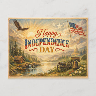 Glad självständighetsdag Transcendental Americana Helg Vykort