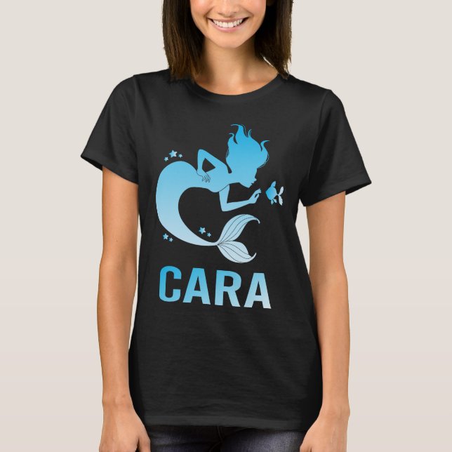 Glad Sjöjungfru - Cara Namn T Shirt (Framsida)