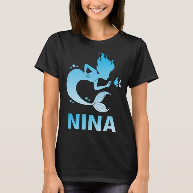 Glad Sjöjungfru - Nina Namn T Shirt (Framsida)