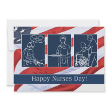 Glad sjuksköterskedagen. USA Patriotisk anpassad p