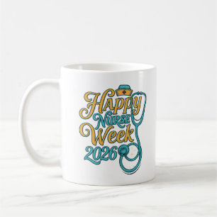 Glad Sjuksköterskevcka 2026 Stetoskop Tröja Design Kaffemugg