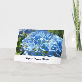 Glad sjuksköterskvecka! kort Blå Hortensia Blommor