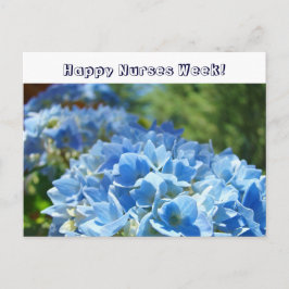 Glad sjuksköterskvecka! vykort Blå Hortensia
