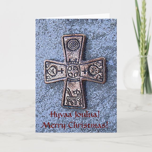 Glad skandinavisk jul! helgkort (Framsida)