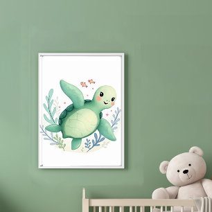 Glad Sköldpadda Poster