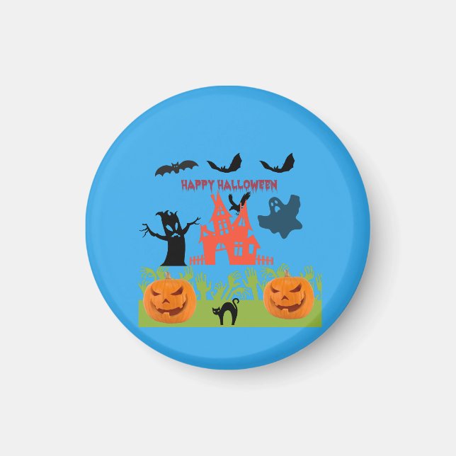 Glad skräckinjagande Halloween Magnet (Framsidan)