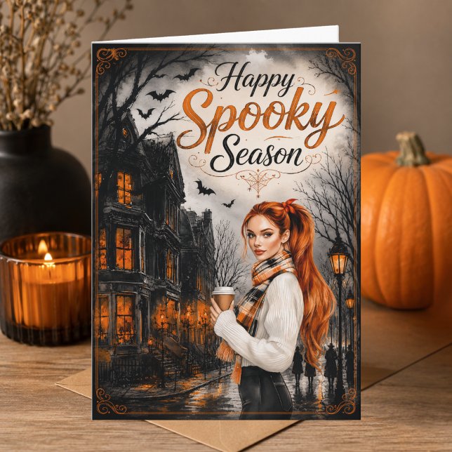 Glad SkräckSäsong Mysig Glad Halloween-kort Kort (Skapare uppladdad)