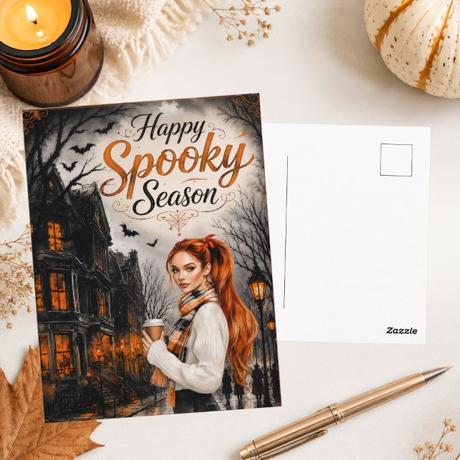 Glad SkräckSäsong Mysig Glad Halloween Postkort Vykort (Skapare uppladdad)