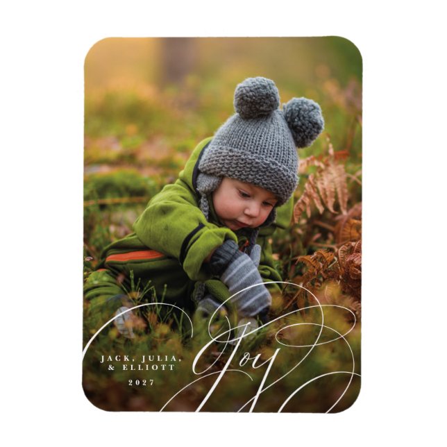 Glad Skrift Glad Foto Semestermagnet Magnet (Vertikal)