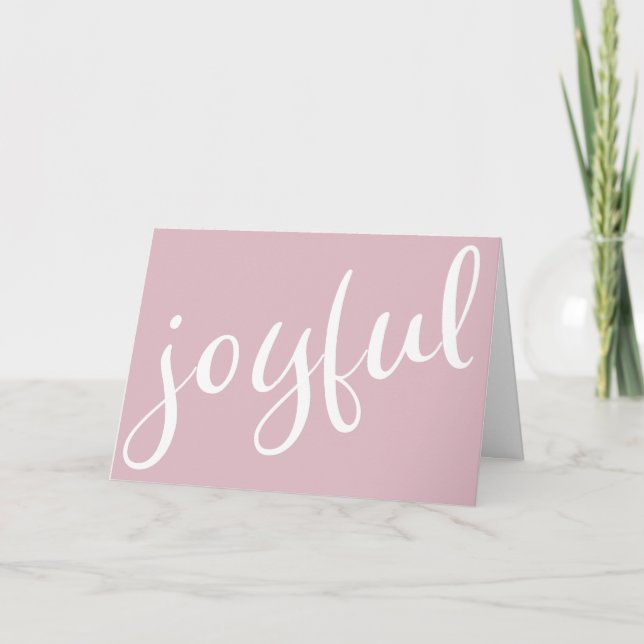 Glad skript julkort i pastellrosa helgkort (Framsida)