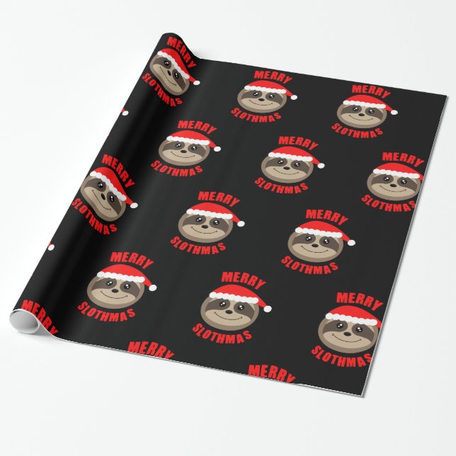 Glad Slothmas gullig Slothjul som slår in papper Presentpapper (Utrullad)