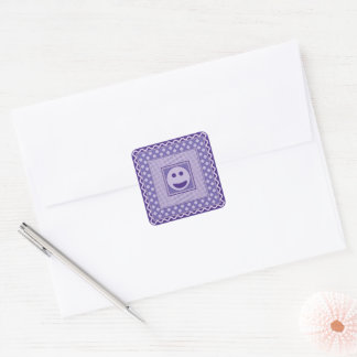 Glad Smile Tilläggsklistermärken i Lila Fyrkantigt Klistermärke
