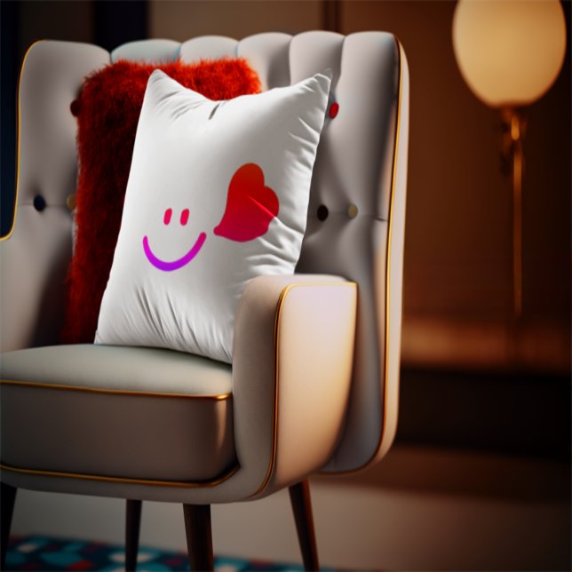 Glad Smiley Ansikte Kudde | Söt Minimalistisk D (Skapare uppladdad)
