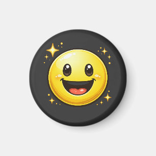 Glad Smiley Ansikte med Gnistor Magnet