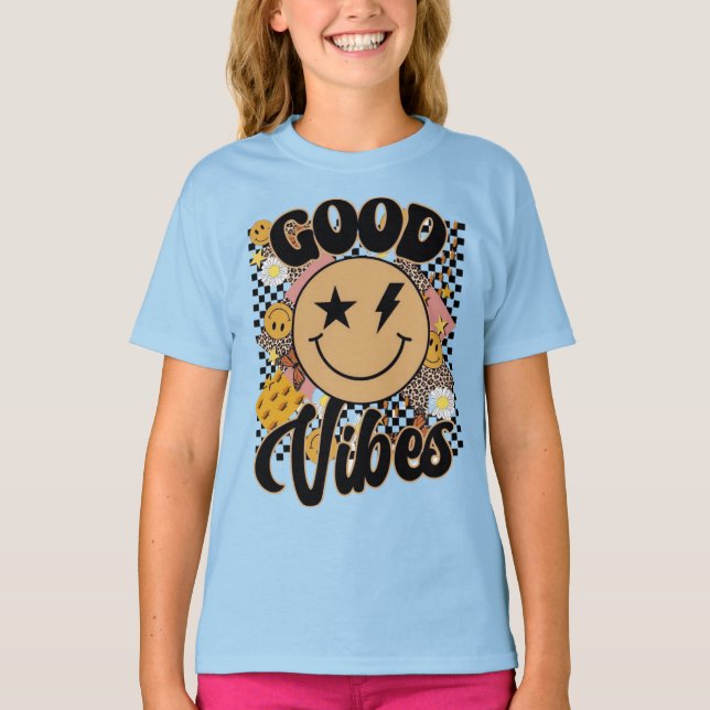 Glad Smiley Ansikte T Shirt (Framsida)