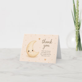Glad Smiley Moon Baby Shower Tacksamhetskort Tack Kort