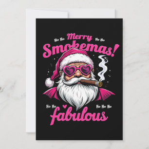 Glad Smokemas Rolig Tomte med Stor Cigarrett Inbjudningar