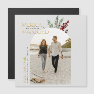 Glad snart gift jul Spara datum Magnetisk Inbjudningskort