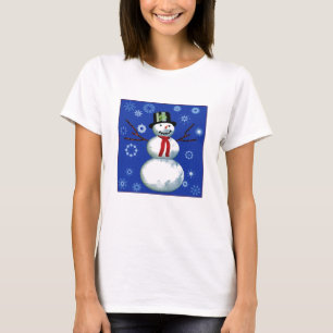glad snögubbe i top hat tee shirt
