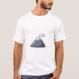 Glad Snöig Bergskarakter med Flytande Moln T Shirt
