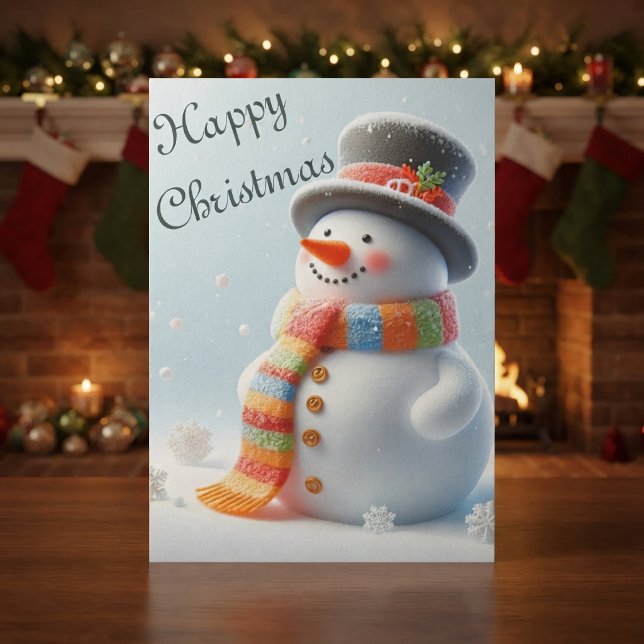 Glad Snöman Glad Julkort Helgkort (Skapare uppladdad)