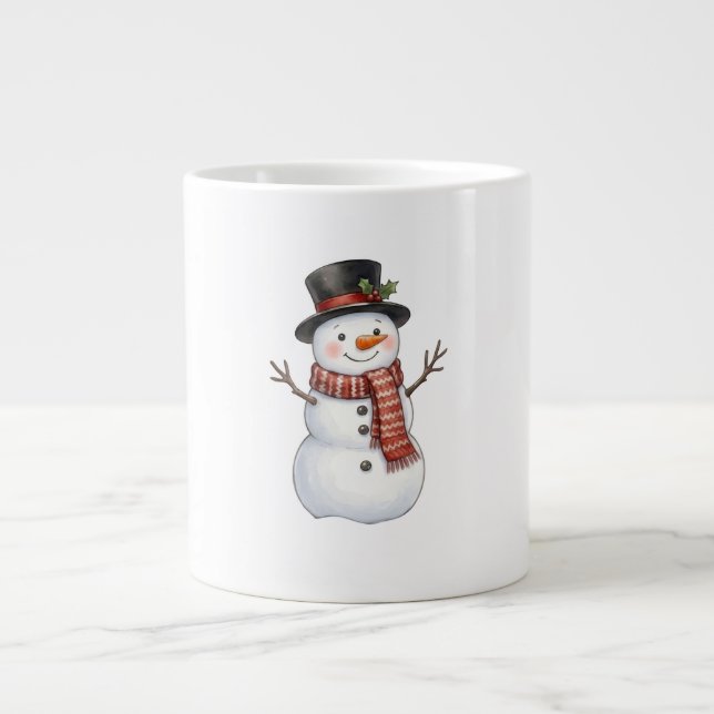 Glad snöman jumbo mugg (Framsidan)